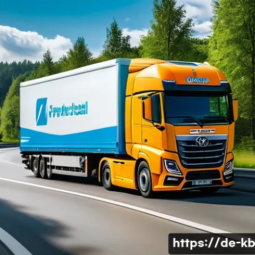 Home 31 수소연료전지의 산업별 적용 사례 - A futuristic heavy-duty hydrogen fuel cell truck driving on a German autobahn near a green forest la...