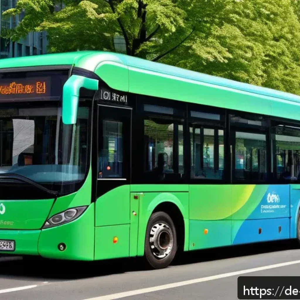 수소연료전지 기술의 상용화 사례 연구 - A modern German city street scene featuring sleek hydrogen fuel cell buses operating in public trans...