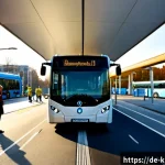 Home 23 수소연료전지의 적용 가능성과 한계 - Photorealistic wide-angle scene of a hydrogen fuel-cell city bus refueling at a modern public statio...